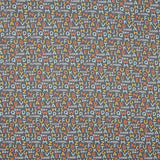 Popeline Patchwork Majuscules Bleu - Ribes y Casals