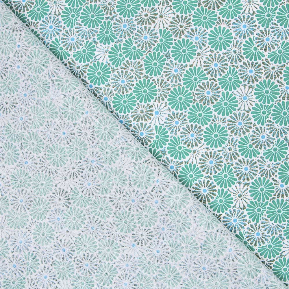 Popeline Patchwork Nikki Vert - Ribes y Casals