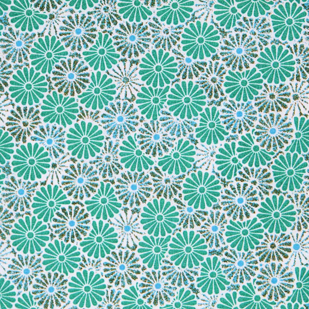 Coton Marguerites Turquoises - Ribes y Casals