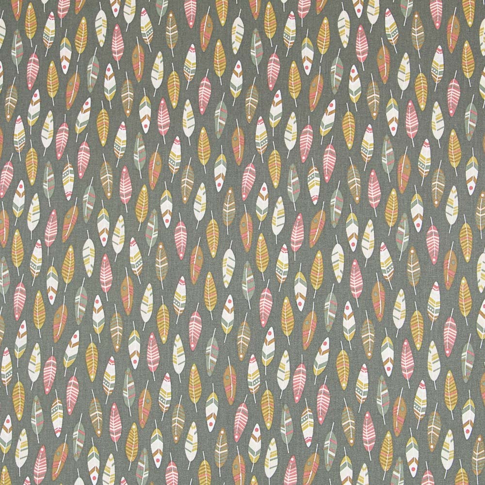 Popeline Patchwork Plumes Vert Foncé - Ribes y Casals