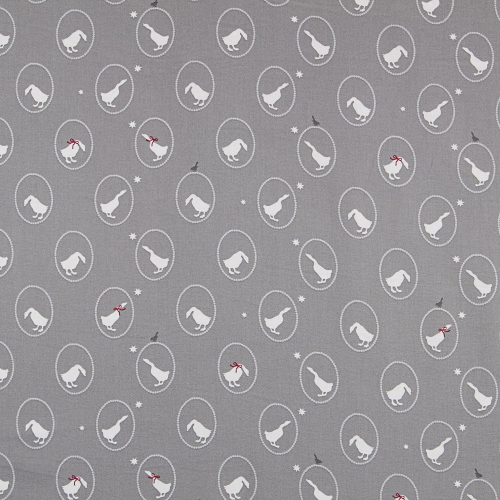 Popeline Canards Gris Moyen - Ribes y Casals