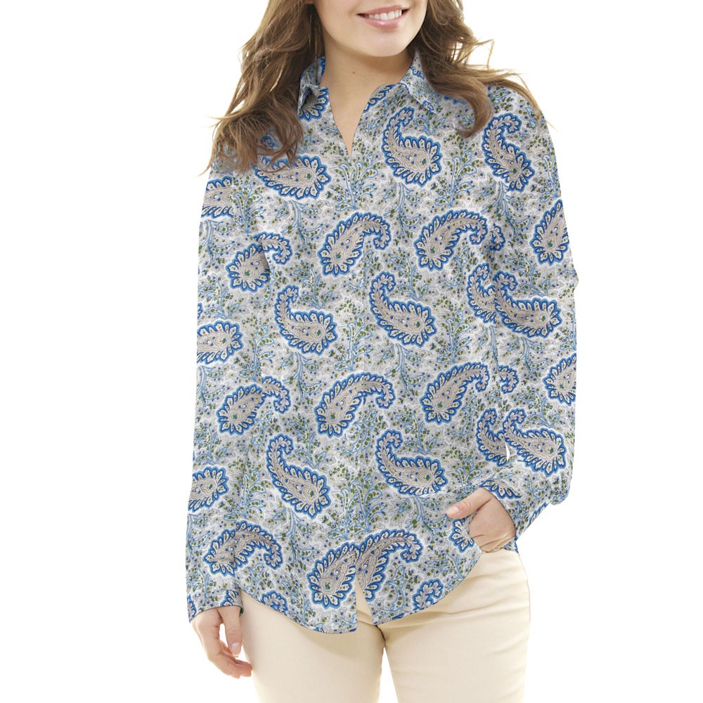 Popeline Fleurie Écrue - Ribes y Casals