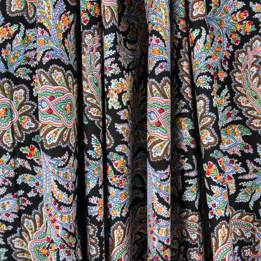 Popeline Noire à Pois - Ribes y Casals