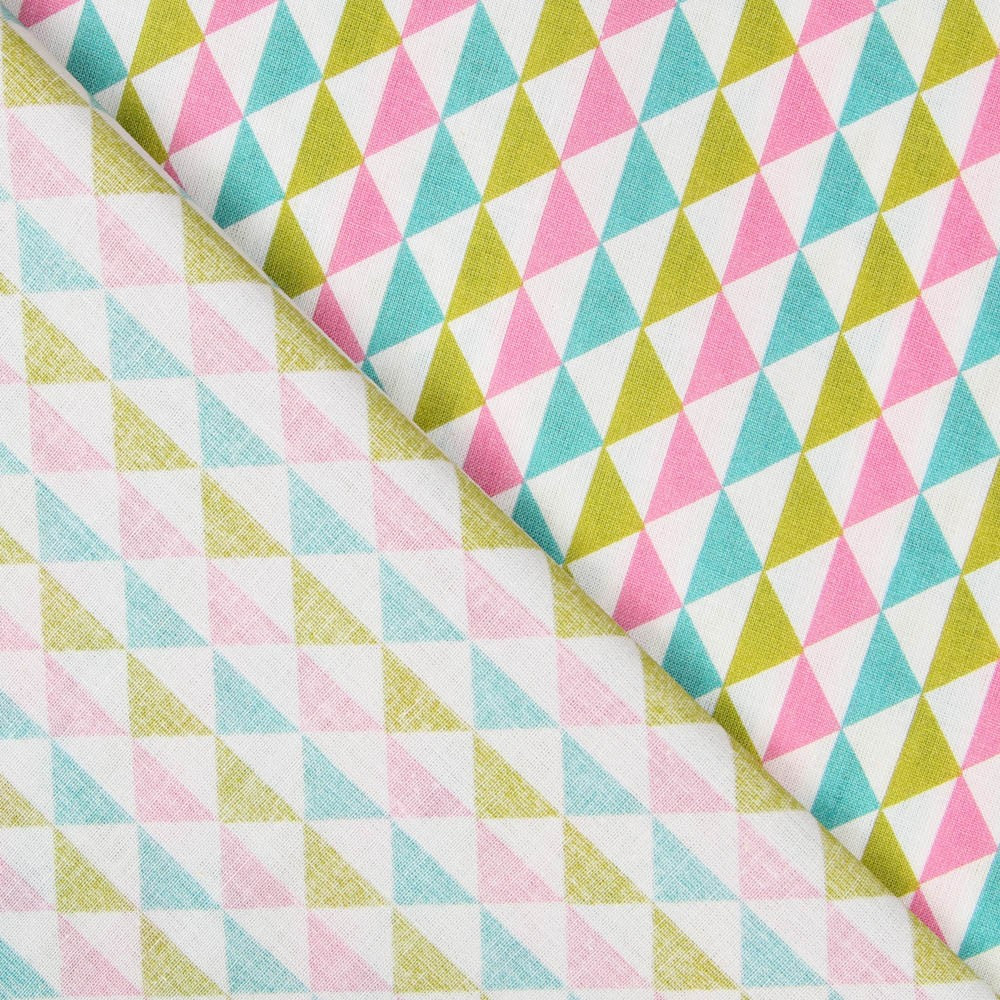 Pyramides Popeline Rose Vert - Ribes y Casals