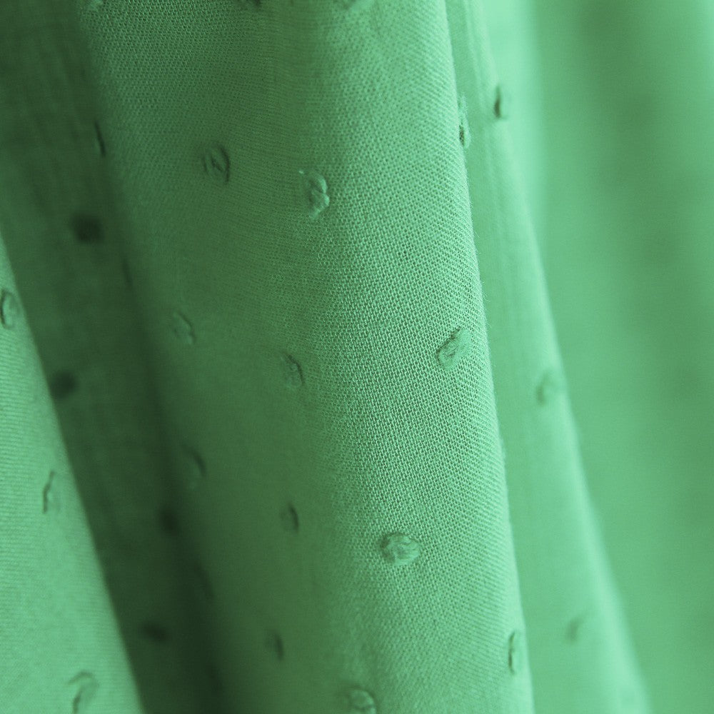 Popeline Coton Plumeti Vert - Ribes y Casals