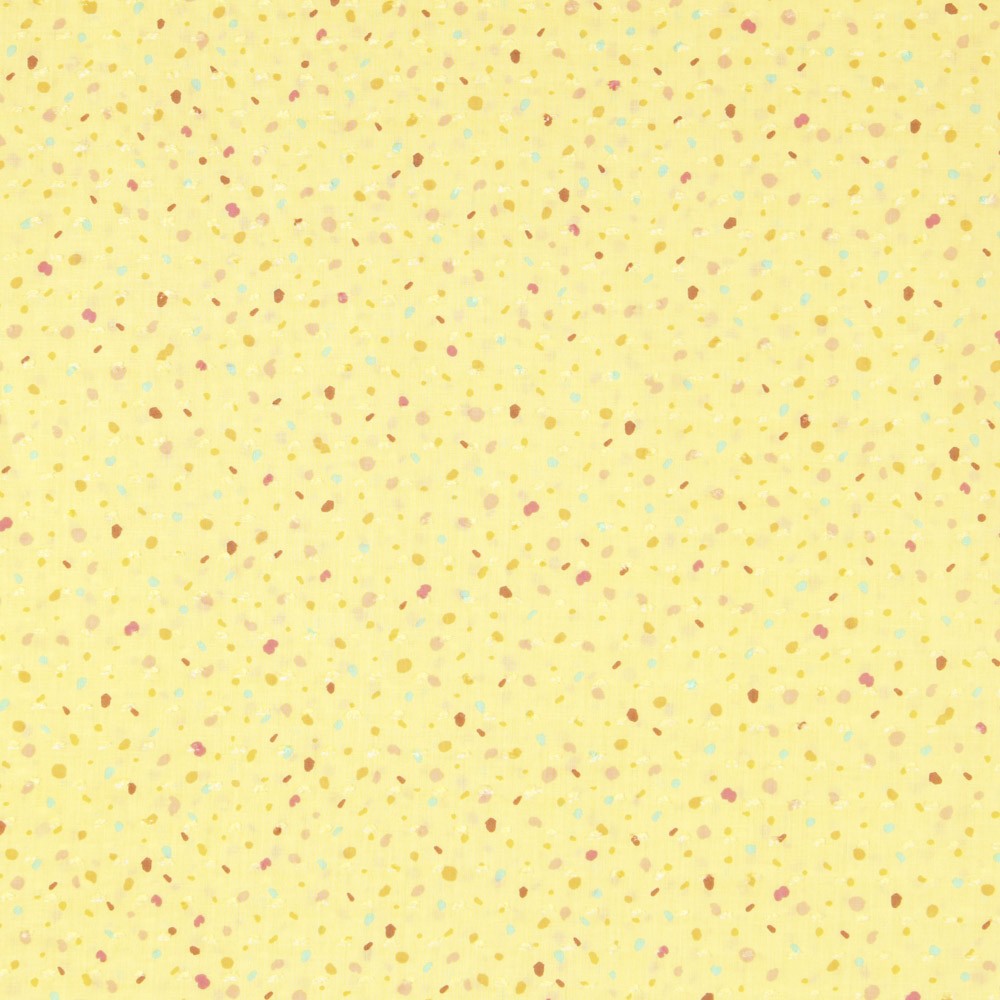 Popeline Confetti Jaune Plumeti - Ribes y Casals