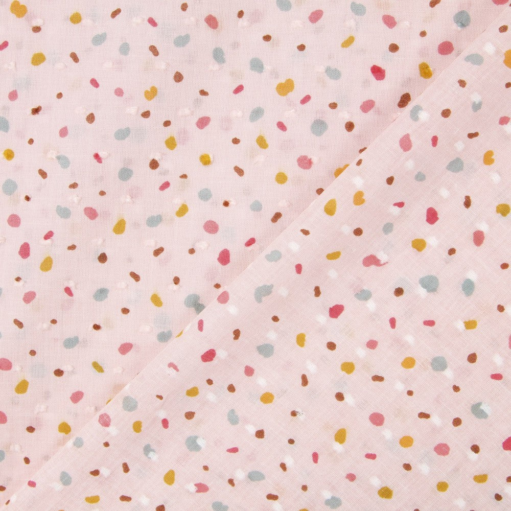 Popeline Confetti Rose Plumeti - Ribes y Casals