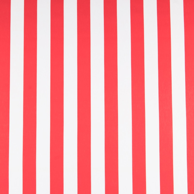 Popeline Rayures Blanc Rouge - Ribes y Casals