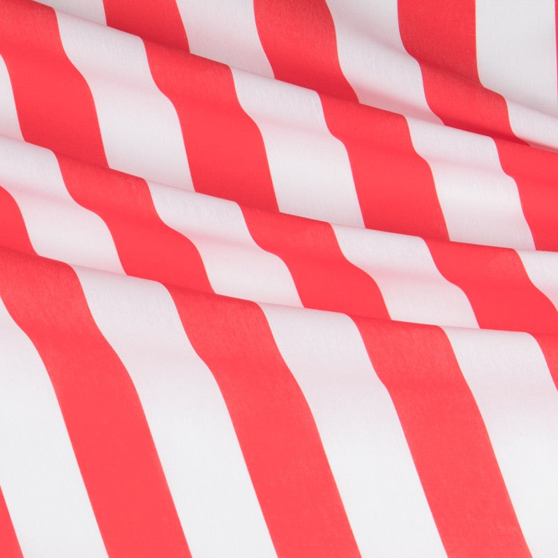 Popeline Rayures Blanc Rouge - Ribes y Casals