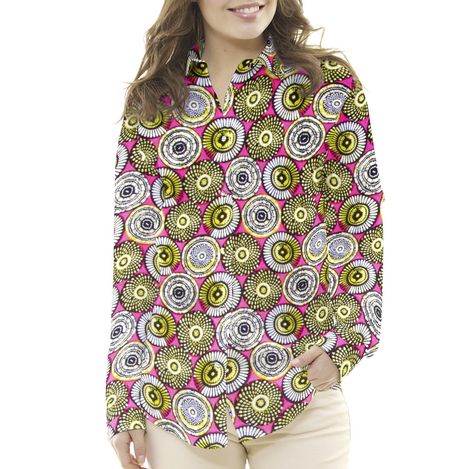 Popeline WAX Ronds Fuchsia - Ribes y Casals