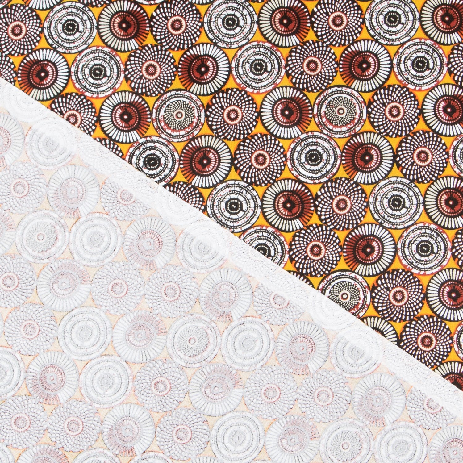 Popeline WAX Ronds Ocre - Ribes y Casals