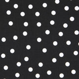 Popeline Spandex Pois Blanc 7mm Noir - Ribes y Casals