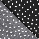 Popeline Spandex Pois Blanc 7mm Noir - Ribes y Casals