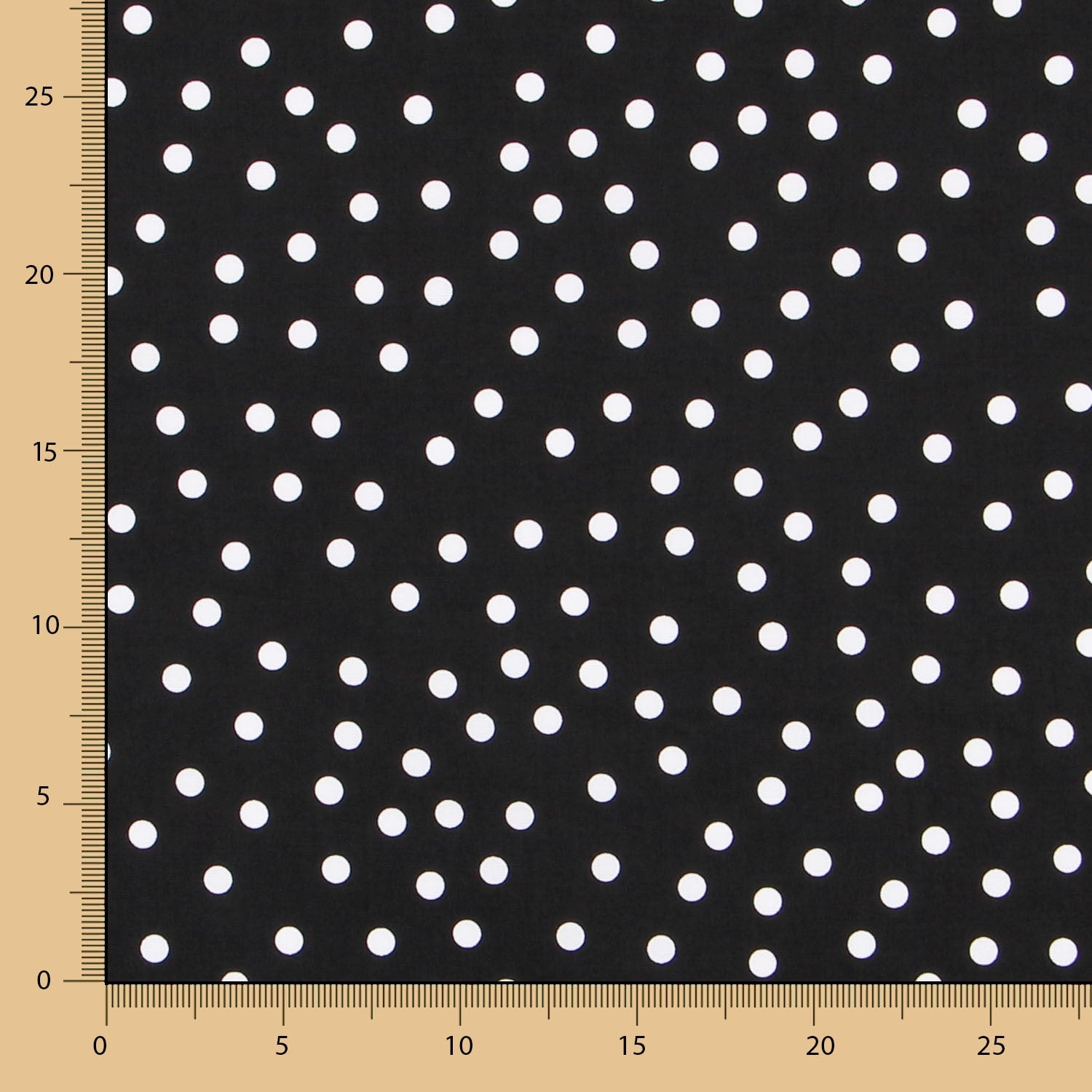 Popeline Spandex Pois Blanc 7mm Noir - Ribes y Casals