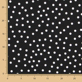 Popeline Spandex Pois Blanc 7mm Noir - Ribes y Casals