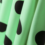 Popeline Spandex Noire Pois 30mm Menthe - Ribes y Casals