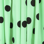Popeline Spandex Noire Pois 30mm Menthe - Ribes y Casals