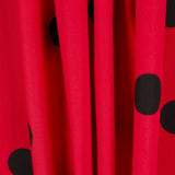 Popeline Spandex Pois Noir 30mm Rouge - Ribes y Casals