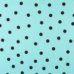 Popeline Spandex Noir Pois 30mm Turquoise - Ribes y Casals