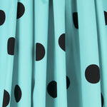 Popeline Spandex Noir Pois 30mm Turquoise - Ribes y Casals