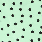 Popeline Spandex Pois Noir 7mm Menthe - Ribes y Casals