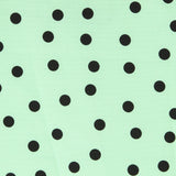 Popeline Spandex Pois Noir 7mm Menthe - Ribes y Casals