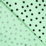 Popeline Spandex Pois Noir 7mm Menthe - Ribes y Casals