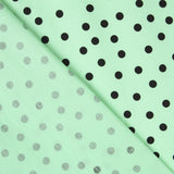 Popeline Spandex Pois Noir 7mm Menthe - Ribes y Casals