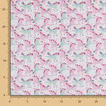 Tissu Popeline Licorne Rose - Ribes y Casals