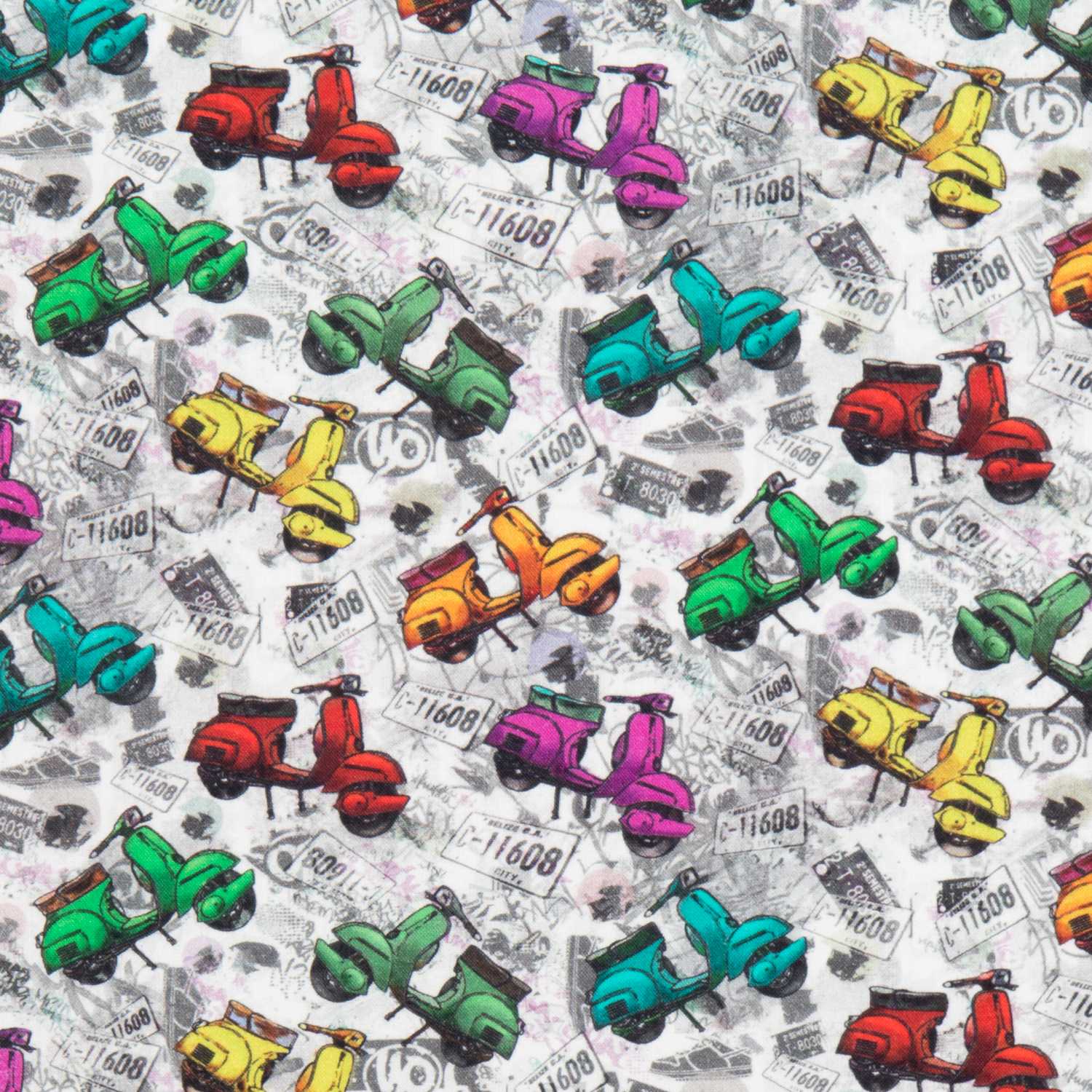 Popeline Coton Vespa Multicolore - Ribes y Casals