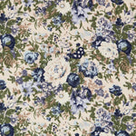 Popeline Bleue Florale Vintage - Ribes y Casals