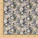 Popeline Bleue Florale Vintage - Ribes y Casals