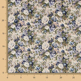Popeline Bleue Florale Vintage - Ribes y Casals