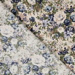 Popeline Bleue Florale Vintage - Ribes y Casals