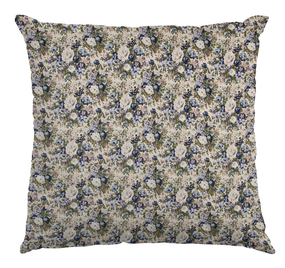 Popeline Bleue Florale Vintage - Ribes y Casals
