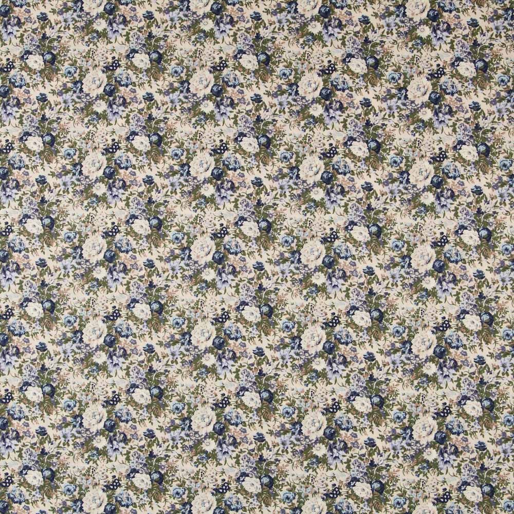 Popeline Bleue Florale Vintage - Ribes y Casals