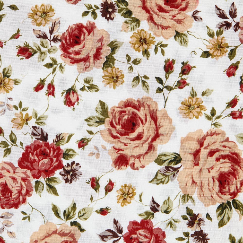 Popeline Vintage Fleurie Fuchsia - Ribes y Casals