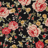Popeline Noire Florale Vintage - Ribes y Casals