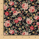 Popeline Noire Florale Vintage - Ribes y Casals