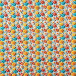 Popeline de Coton Fleur Bleu Acide - Ribes y Casals