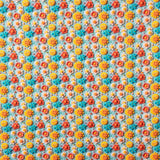 Popeline de Coton Fleur Bleu Acide - Ribes y Casals