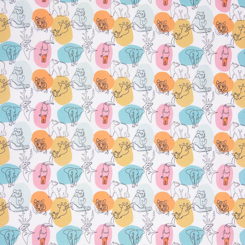 Retal Popelín Algodón Animales 50x140 cm - Ribes y Casals