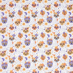 Popeline Coton Crânes Orange - Ribes y Casals