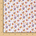 Popeline Coton Crânes Orange - Ribes y Casals