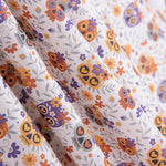 Popeline Coton Crânes Orange - Ribes y Casals