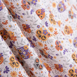 Popeline Coton Crânes Orange - Ribes y Casals