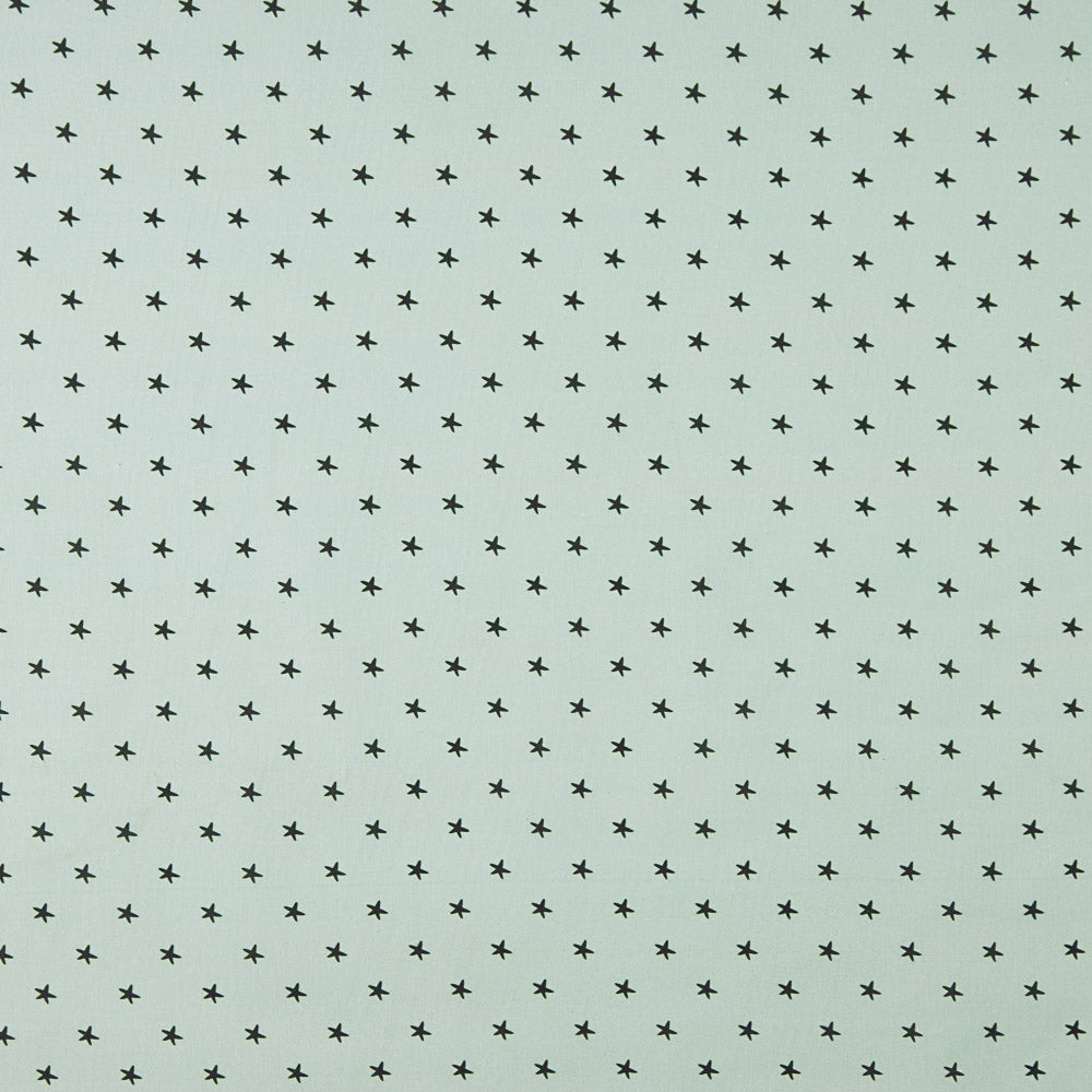 Popeline Coton Étoiles Vert Menthe - Ribes y Casals