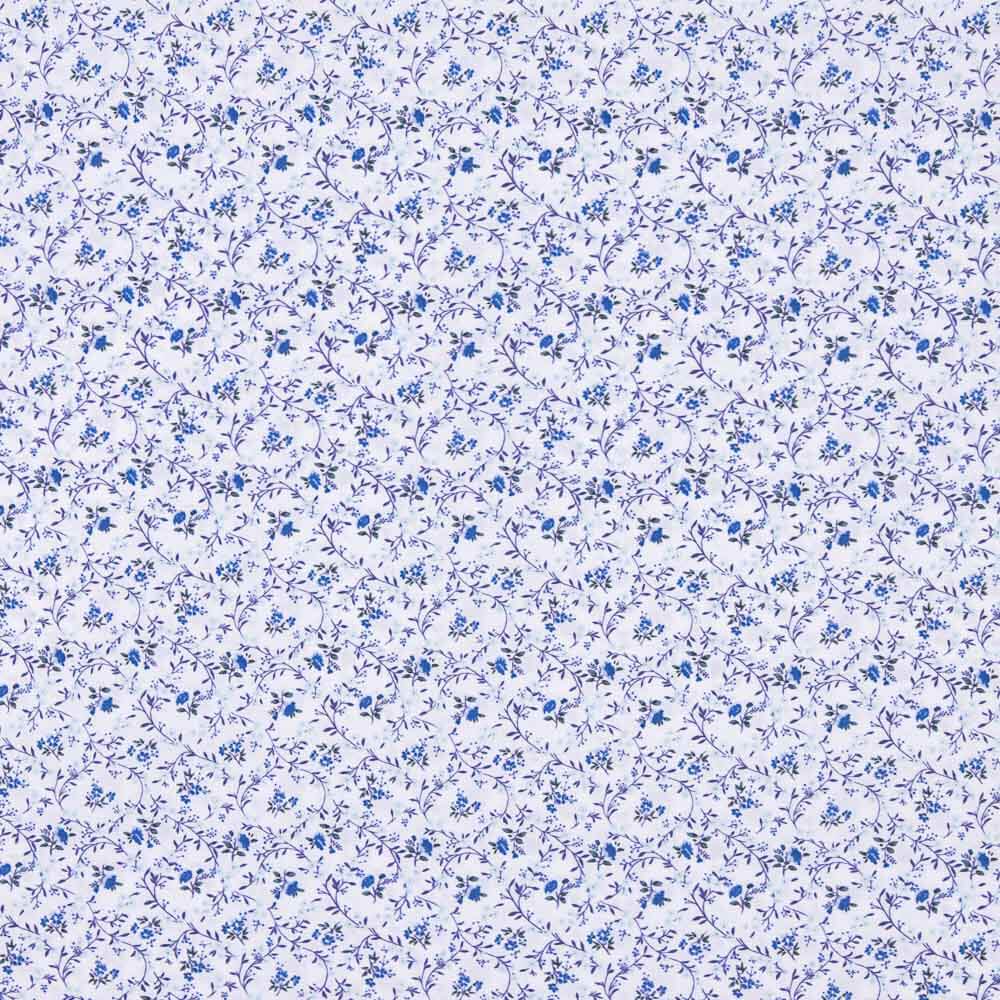 White Cotton Poplin with Little Flowers - Ribes y Casals