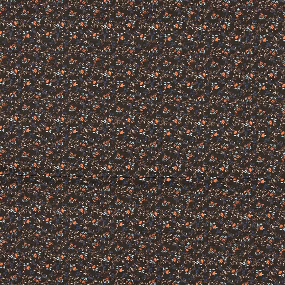 Black Cotton Poplin with Little Flowers - Ribes y Casals