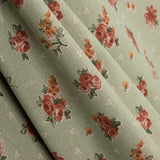 Coton Imprimé Roses Fond Vert - Ribes y Casals